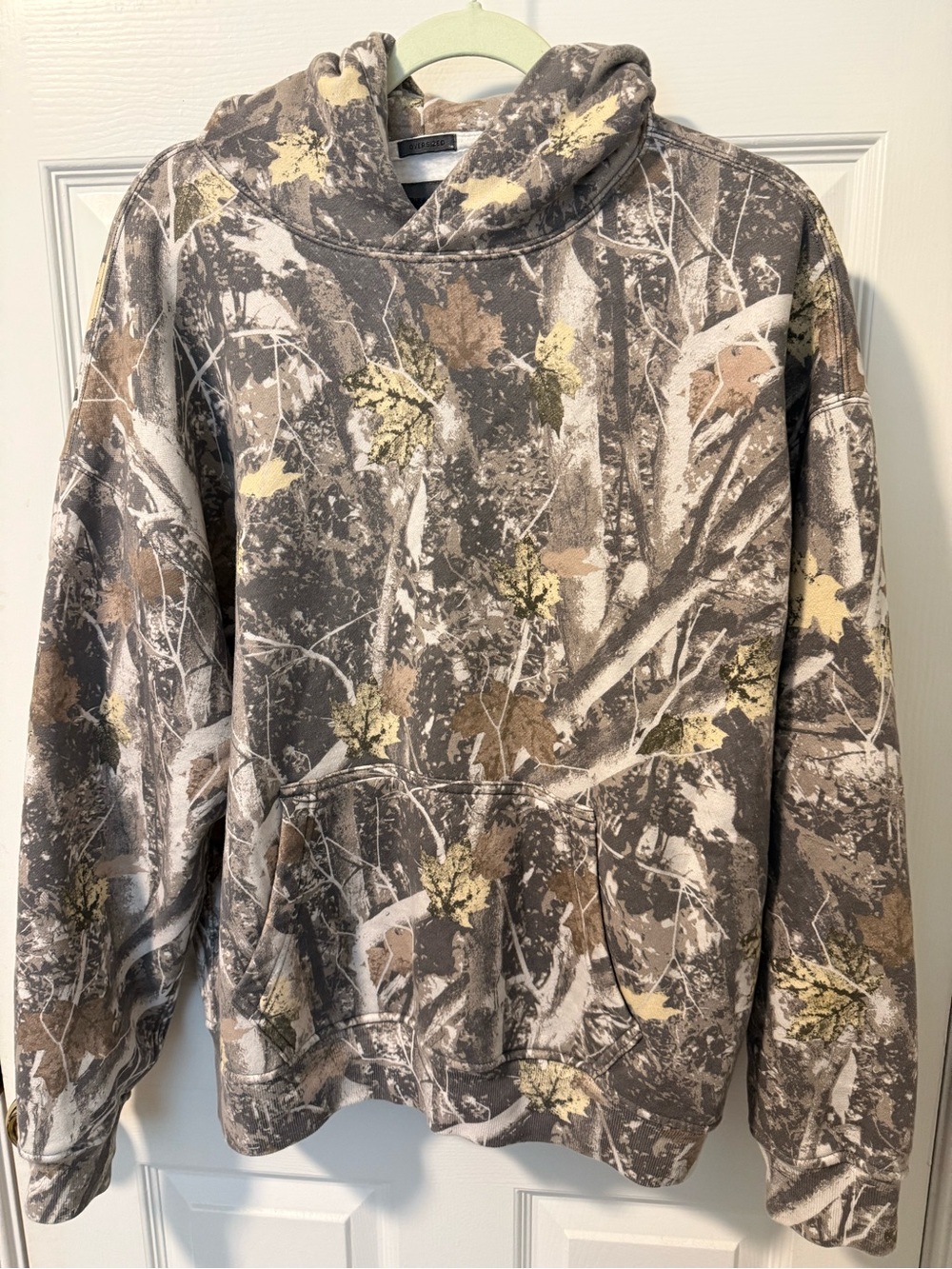 Abercrombie & Fitch Gray and Brown Camouflage Crewneck Sweatshirt